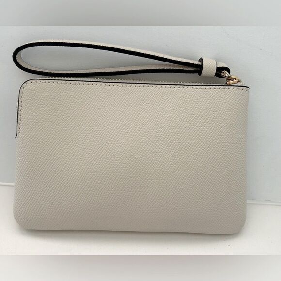 Coach Cream Saffiano Leather Corner Zip Wristlet Wallet Clutch NWT - Picture 8 of 9